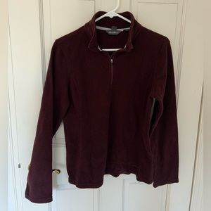 Maroon burgundy dark red fleece quarter zip